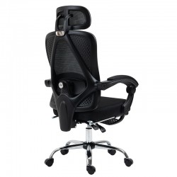 Office chair manager with footrest Titan pakoworld Premium Quality fabric-mesh black Office chair manager with footrest Titan pakoworld Premium Quality fabric-mesh black
