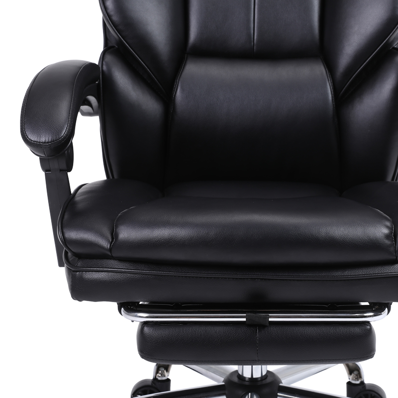 Manager\'s office chair with footrest Zance pakoworld black pu-chrome metal leg 70x66x112-120cm Manager\'s office chair with footrest Zance pakoworld black pu-chrome metal leg 70x66x112-120cm