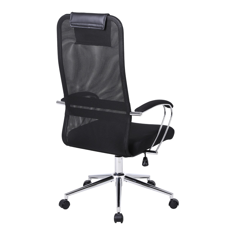 Office chair Lord I pakoworld fabric in black shade-leg chrome metal 64x61x116-126cm