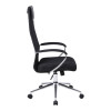 Office chair Lord I pakoworld fabric in black shade-leg chrome metal 64x61x116-126cm