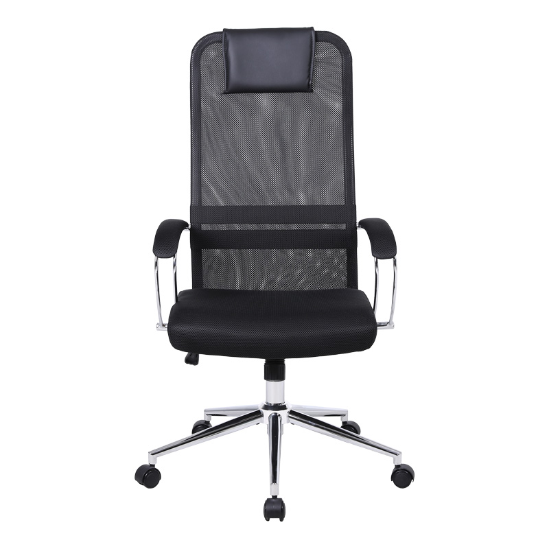 Office chair Lord I pakoworld fabric in black shade-leg chrome metal 64x61x116-126cm