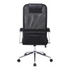 Office chair Lord I pakoworld fabric in black shade-leg chrome metal 64x61x116-126cm