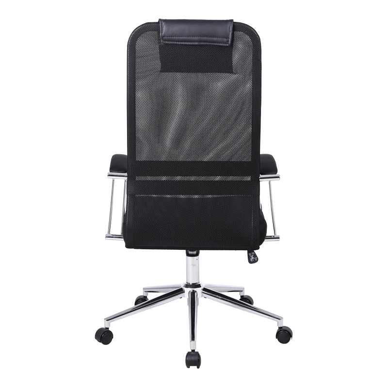 Office chair Lord I pakoworld fabric in black shade-leg chrome metal 64x61x116-126cm