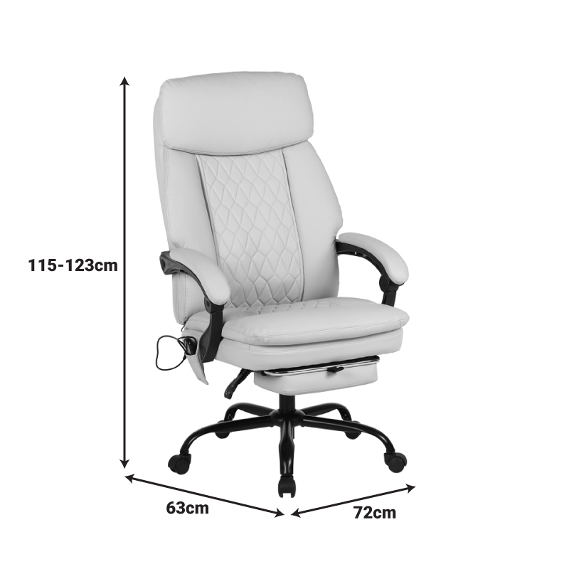 Sedici pakoworld director's office chair with massage mechanism - pu beige 72x63x115-123cm