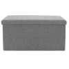 Σκαμπό-μπαούλο Greatness pakoworld ύφασμα γκρι 76x38x38εκ