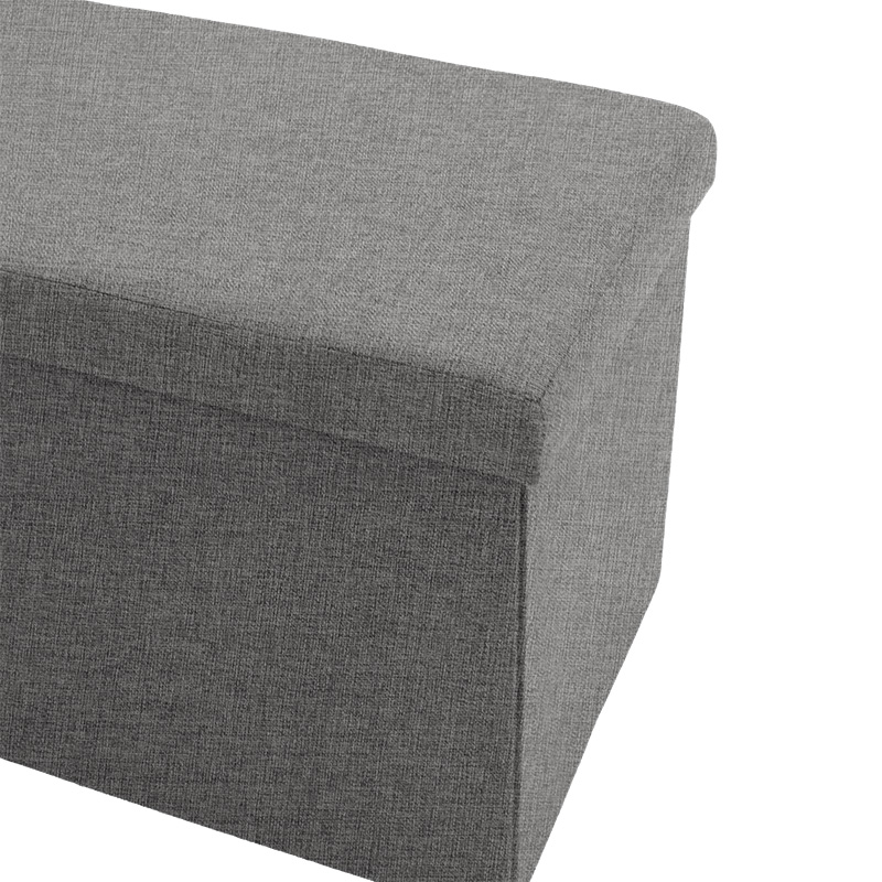 Stool-trunk Greatness pakoworld fabric grey 76x38x38cm Stool-trunk Greatness pakoworld fabric grey 76x38x38cm