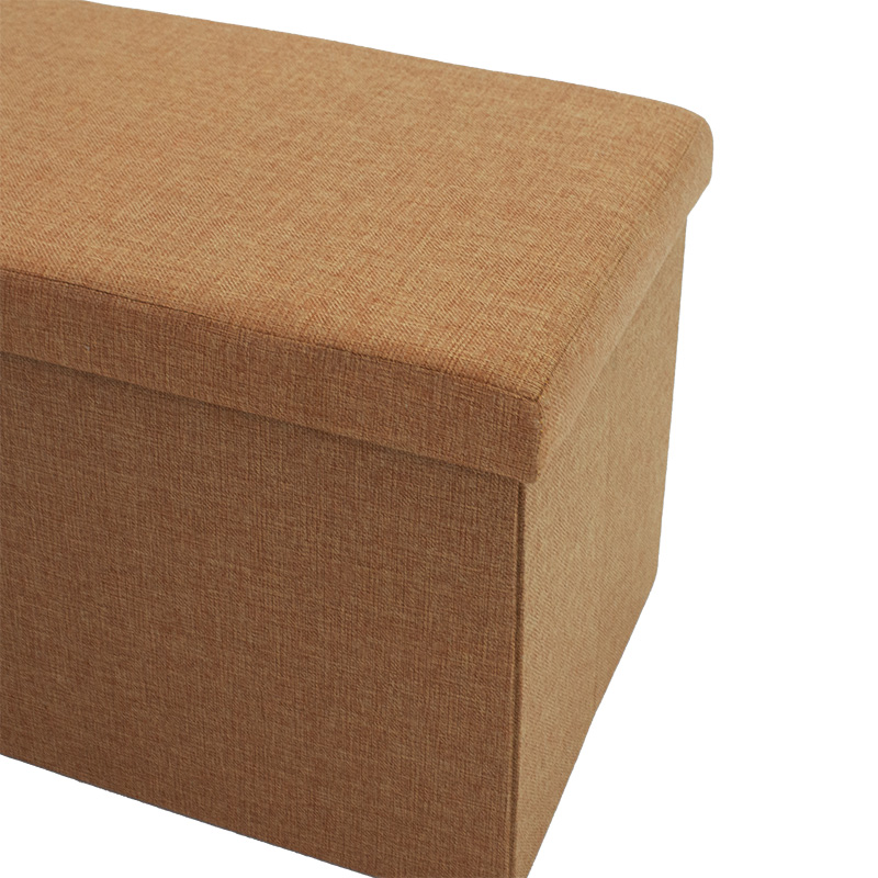 Stool-trunk Greatness pakoworld fabric beige 76x38x38cm Stool-trunk Greatness pakoworld fabric beige 76x38x38cm
