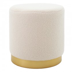 Stool Dash pakoworld boucle cream-golden D35x35cm Stool Dash pakoworld boucle cream-golden D35x35cm