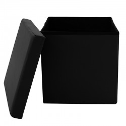 Stool-trunk Crystal pakoworld pu black 38x38x38cm Stool-trunk Crystal pakoworld pu black 38x38x38cm