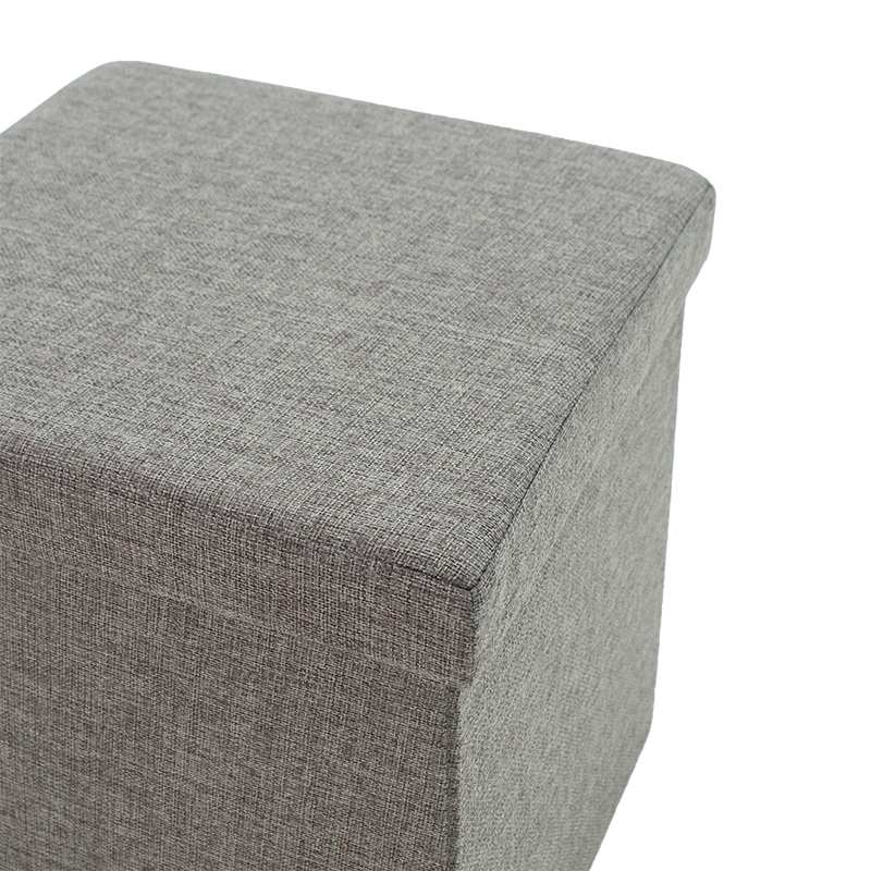 Stool-trunk Crystal pakoworld fabric grey 38x38x38cm Stool-trunk Crystal pakoworld fabric grey 38x38x38cm