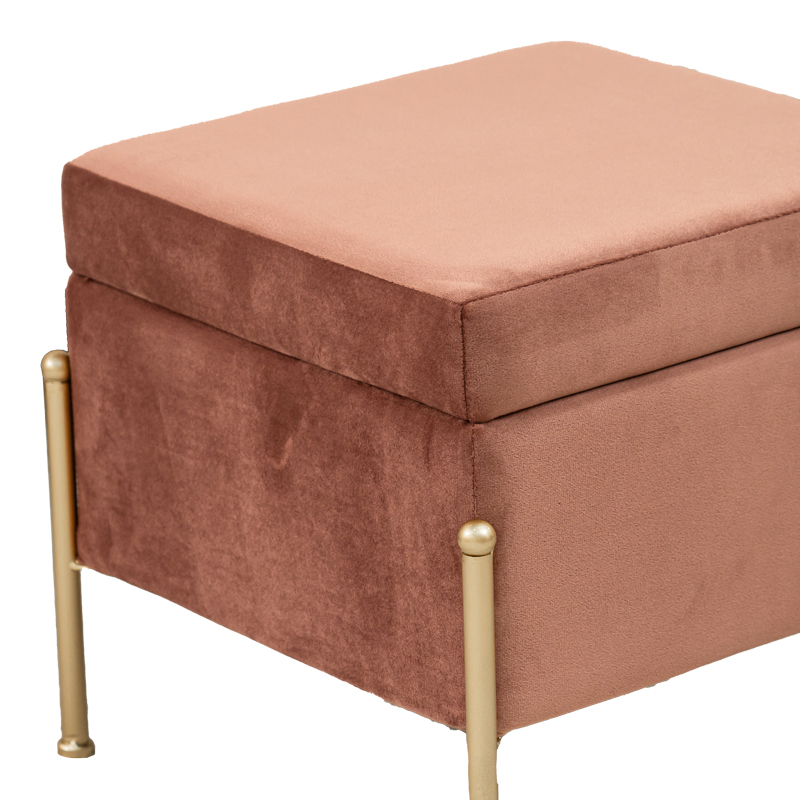 Stool-trunk Panton pakoworld velvet rotten apple-golden 40x40x36,5cm Stool-trunk Panton pakoworld velvet rotten apple-golden 40x40x36,5cm