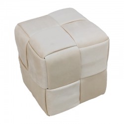 Ottoman Jisko pakoworld beige velvet 38x38x40cm Ottoman Jisko pakoworld beige velvet 38x38x40cm