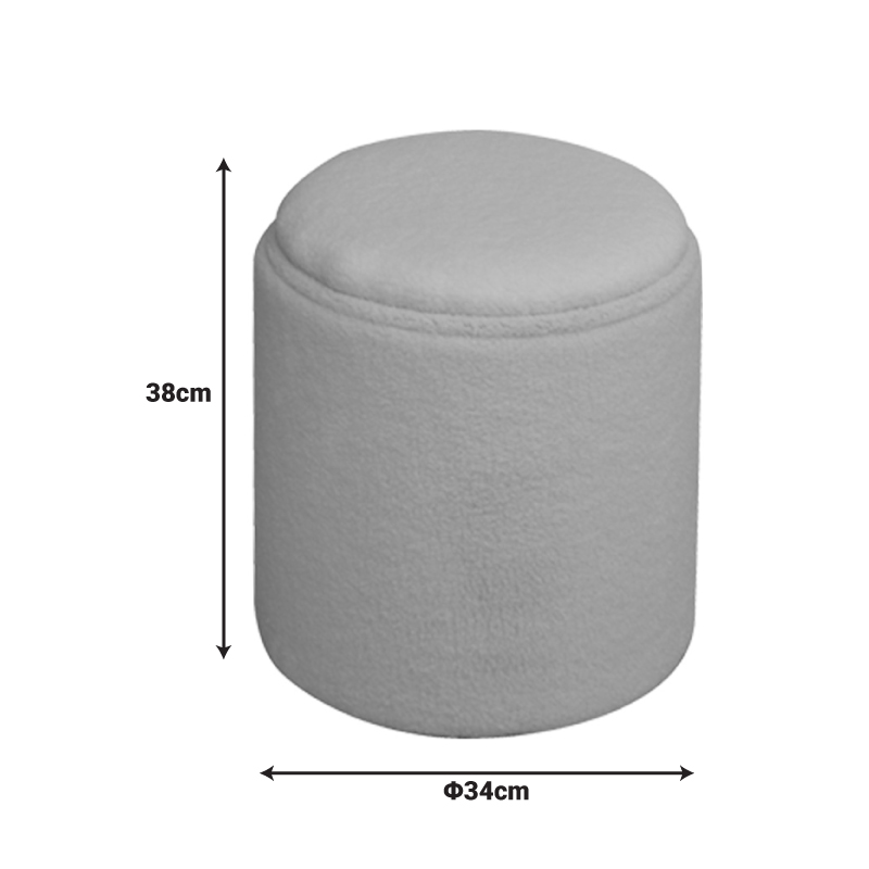 Batur stool-trunk pakoworld boucle fabric in white shade D34x38cm Batur stool-trunk pakoworld boucle fabric in white shade D34x38cm