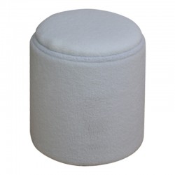 Batur stool-trunk pakoworld boucle fabric in white shade D34x38cm Batur stool-trunk pakoworld boucle fabric in white shade D34x38cm