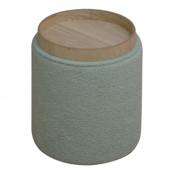 Batur stool-trunk pakoworld boucle fabric in green shade D34x38cm Batur stool-trunk pakoworld boucle fabric in green shade D34x38cm