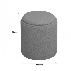 Batur stool-trunk pakoworld boucle fabric in green shade D34x38cm Batur stool-trunk pakoworld boucle fabric in green shade D34x38cm