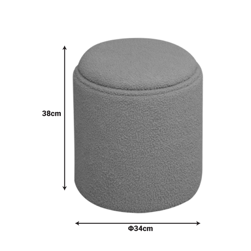 Batur stool-trunk pakoworld boucle fabric in green shade D34x38cm Batur stool-trunk pakoworld boucle fabric in green shade D34x38cm