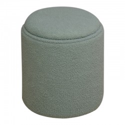 Batur stool-trunk pakoworld boucle fabric in green shade D34x38cm Batur stool-trunk pakoworld boucle fabric in green shade D34x38cm