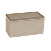 Σκαμπό-μπαούλο Koper pakoworld βελούδο σε μπεζ απόχρωση 76x38x38εκ