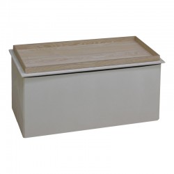 Koper pakoworld velvet stool-trunk in beige shade 76x38x38cm Koper pakoworld velvet stool-trunk in beige shade 76x38x38cm