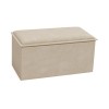 Σκαμπό-μπαούλο Koper pakoworld βελούδο σε μπεζ απόχρωση 76x38x38εκ