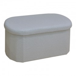 Otto pakoworld stool-trunk, boucle fabric in ivory shade 76x38x38cm