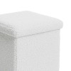 Σκαμπό-μπαούλο Crystal pakoworld μπουκλέ ύφασμα σε ivory απόχρωση 38x38x38εκ