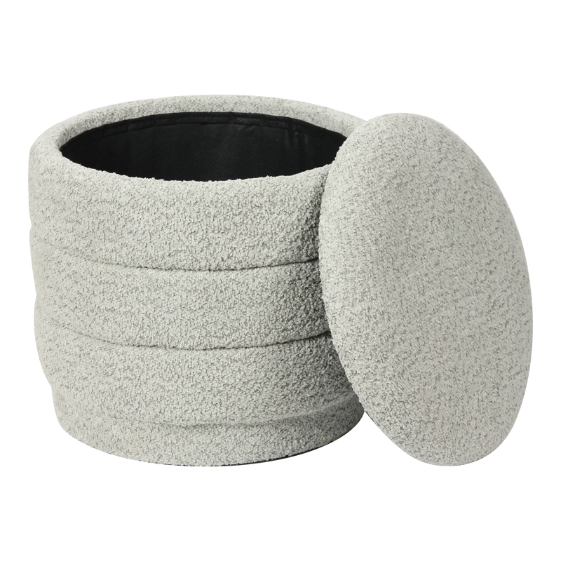 Σκαμπό-μπαούλο Bettia pakoworld μπουκλέ μέντα Φ41x38.5εκ