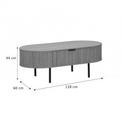 Τραπέζι σαλονιού Scandi  pakoworld MDF φυσικό με μεταλλικά πόδια 118x60x44εκ