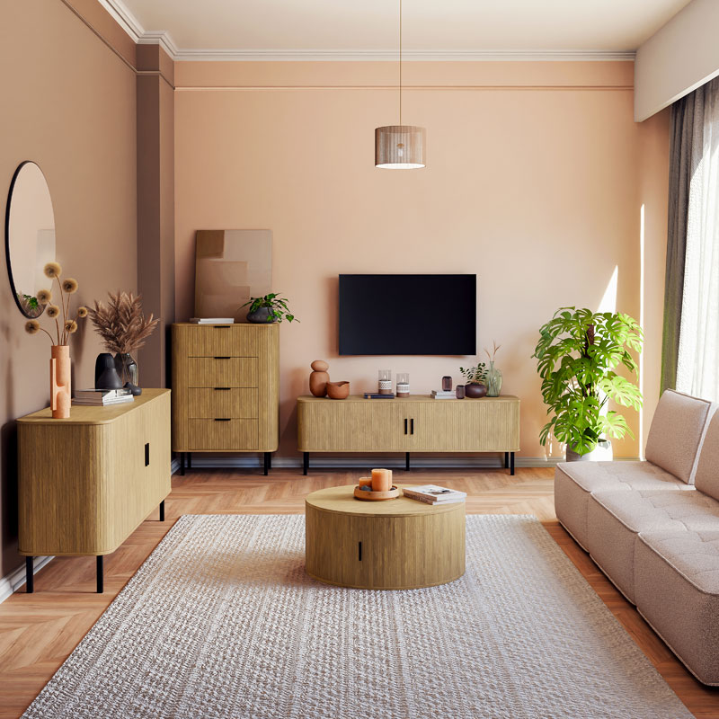 Chest of 4 drawers Scandi pakoworld in natural color 79x46x115cm Chest of 4 drawers Scandi pakoworld in natural color 79x46x115cm