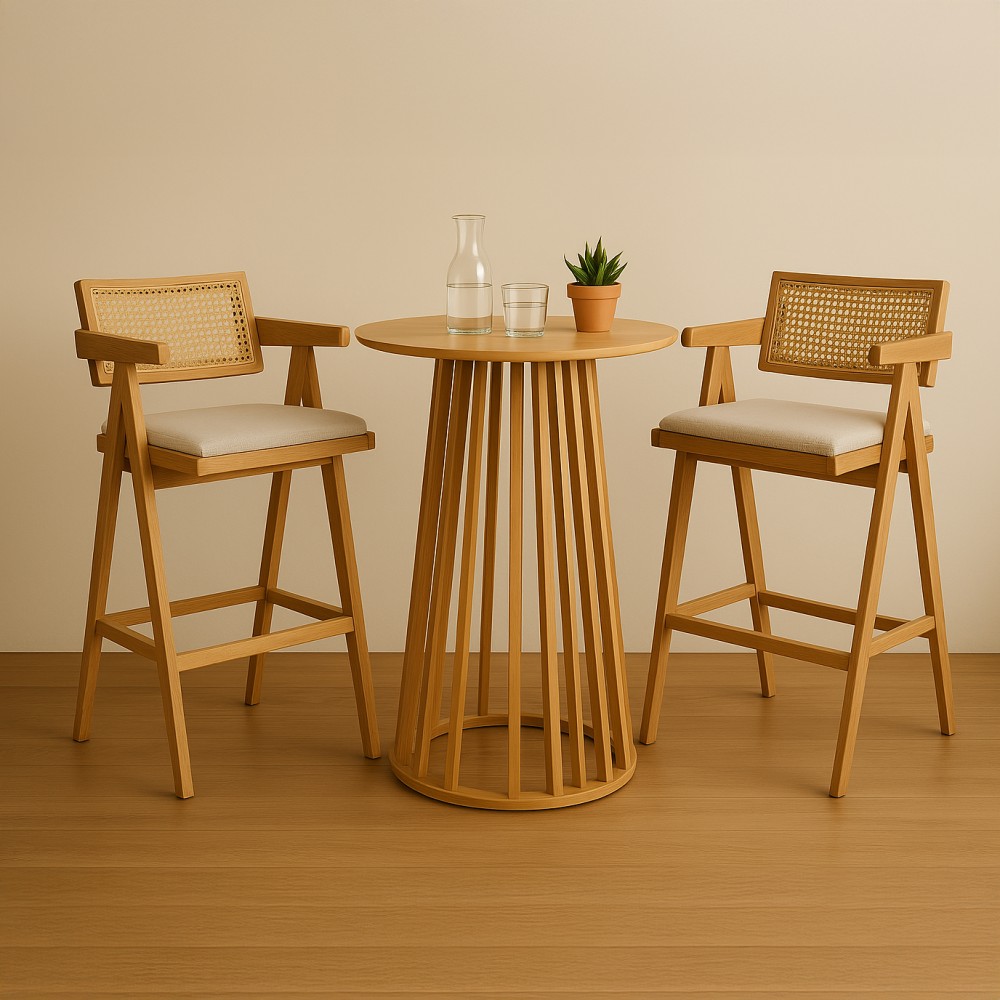 Τραπέζι μπαρ Domonic pakoworld mdf φυσικό Φ60x105εκ