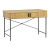 Work desk Scandi pakoworld MDF/Metal in natural color with black metal legs 120x60x76.5cm
