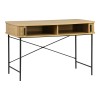 Work desk Scandi pakoworld MDF/Metal in natural color with black metal legs 120x60x76.5cm