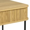 Work desk Scandi pakoworld MDF/Metal in natural color with black metal legs 120x60x76.5cm