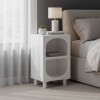 Nightstand Shelf Emersi pakoworld MDF in white color 40x32x70cm
