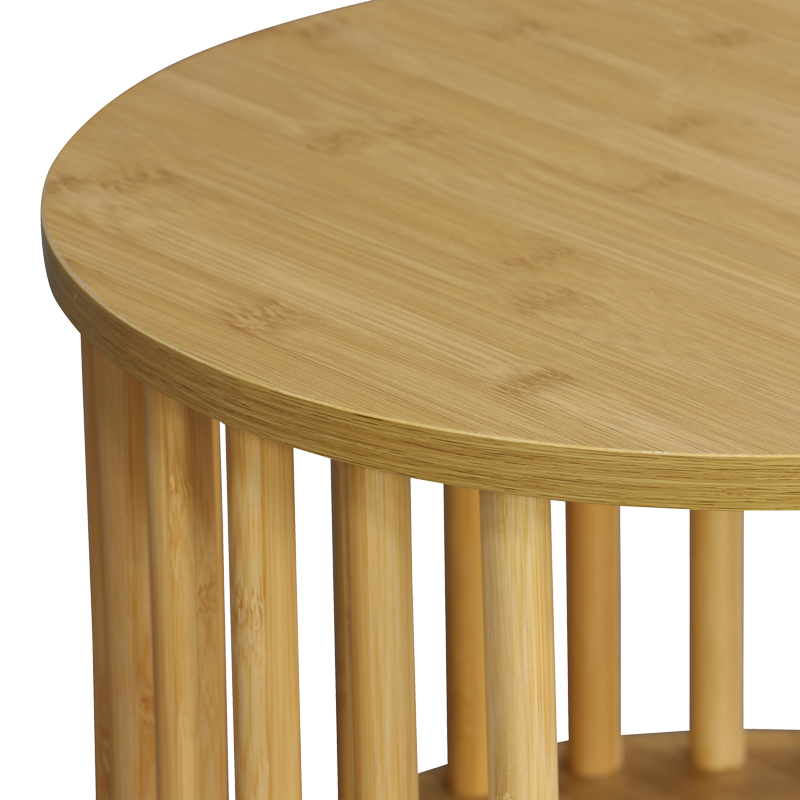Bedside table Nodial pakoworld MDF/Bamboo in natural color D40x40cm Bedside table Nodial pakoworld MDF/Bamboo in natural color D40x40cm