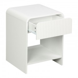 Nightstand Zeplen pakoworld MDF in white color 40x40x53cm Nightstand Zeplen pakoworld MDF in white color 40x40x53cm