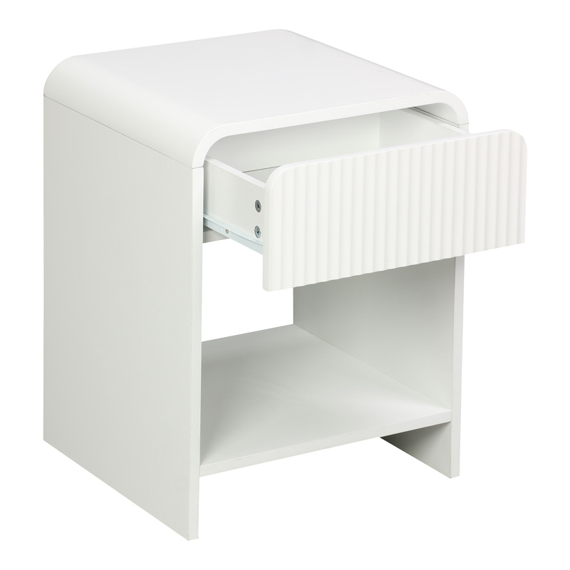 Nightstand Zeplen pakoworld MDF in white color 40x40x53cm Nightstand Zeplen pakoworld MDF in white color 40x40x53cm