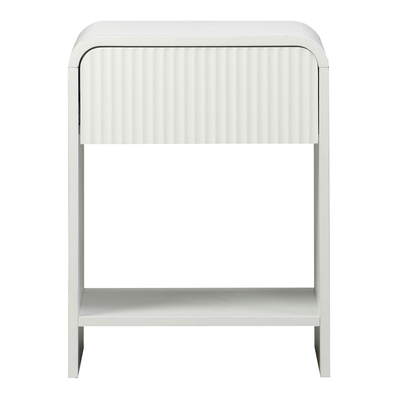 Nightstand Zeplen pakoworld MDF in white color 40x40x53cm Nightstand Zeplen pakoworld MDF in white color 40x40x53cm