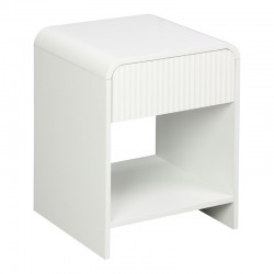 Nightstand Zeplen pakoworld MDF in white color 40x40x53cm Nightstand Zeplen pakoworld MDF in white color 40x40x53cm