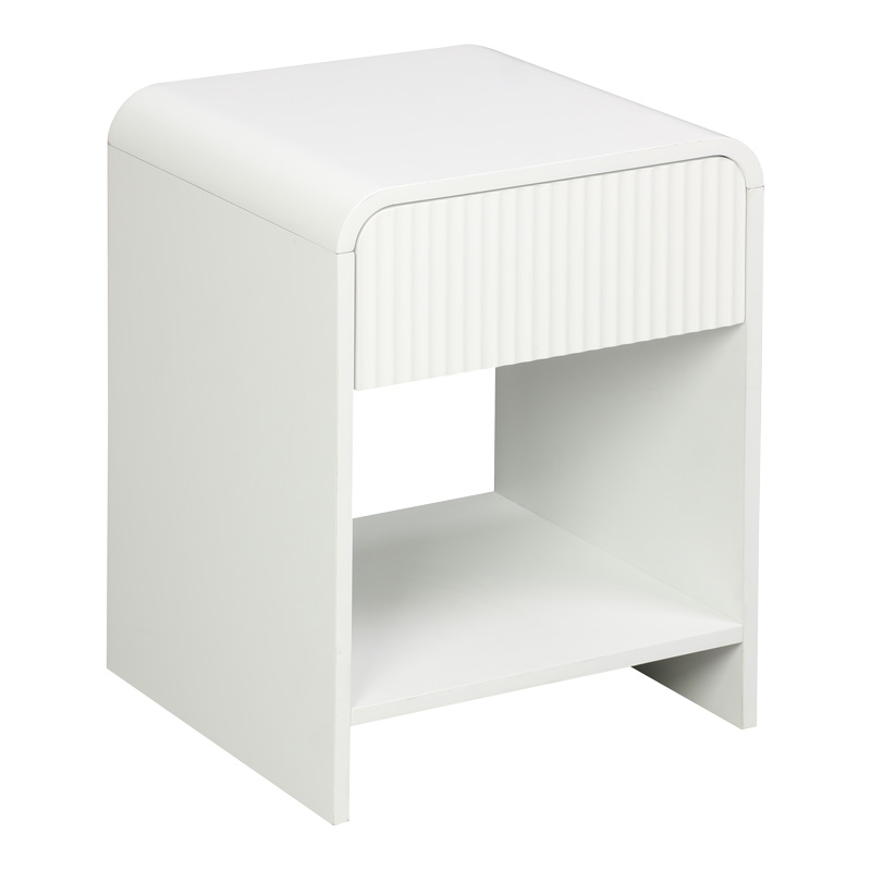 Nightstand Zeplen pakoworld MDF in white color 40x40x53cm Nightstand Zeplen pakoworld MDF in white color 40x40x53cm