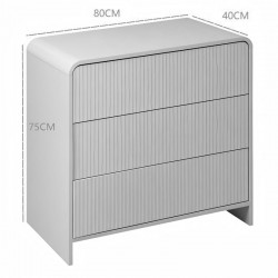 Zeplen pakoworld MDF chest of drawers in white 80x40x75cm Zeplen pakoworld MDF chest of drawers in white 80x40x75cm