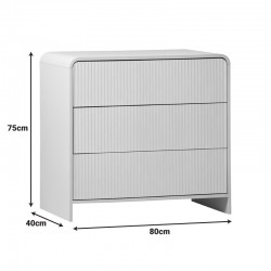 Zeplen pakoworld MDF chest of drawers in white 80x40x75cm Zeplen pakoworld MDF chest of drawers in white 80x40x75cm