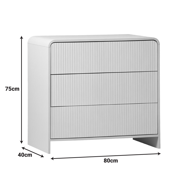 Zeplen pakoworld MDF chest of drawers in white 80x40x75cm Zeplen pakoworld MDF chest of drawers in white 80x40x75cm