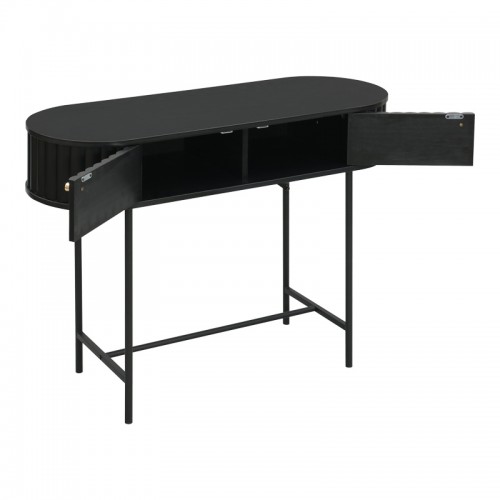 Κονσόλα Zeplen pakoworld MDF-μέταλλο σε μαύρη απόχρωση 100x35x75εκ