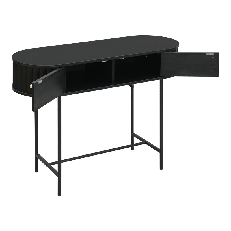 Console Zeplen pakoworld MDF-metal in black shade 100x35x75cm