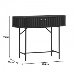 Console Zeplen pakoworld MDF-metal in black shade 100x35x75cm
