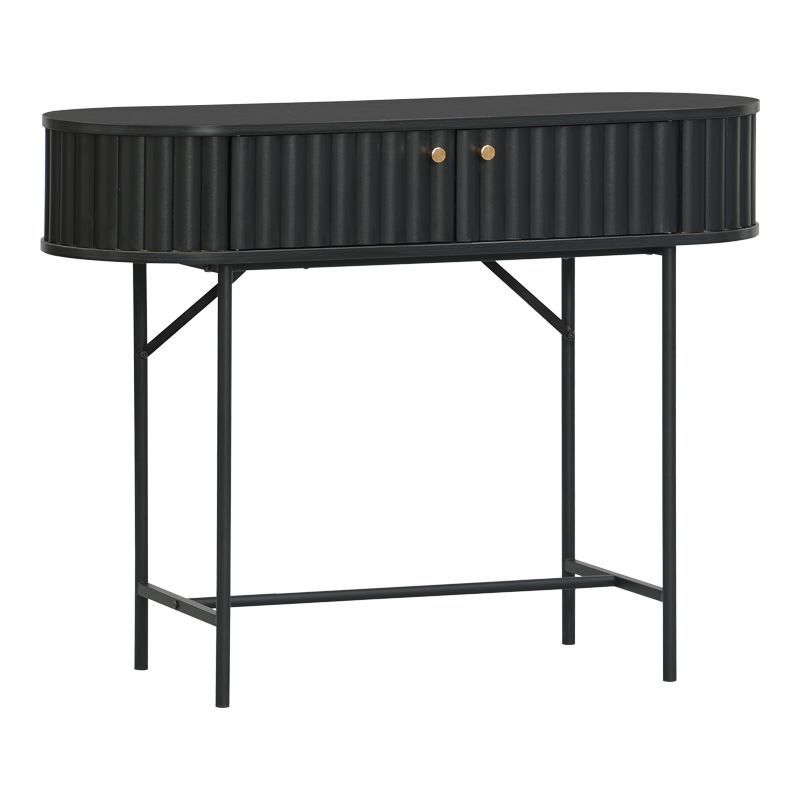 Console Zeplen pakoworld MDF-metal in black shade 100x35x75cm