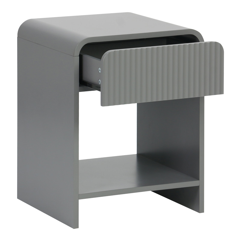 Nightstand Zeplen pakoworld MDF in grey color 40x40x53cm Nightstand Zeplen pakoworld MDF in grey color 40x40x53cm