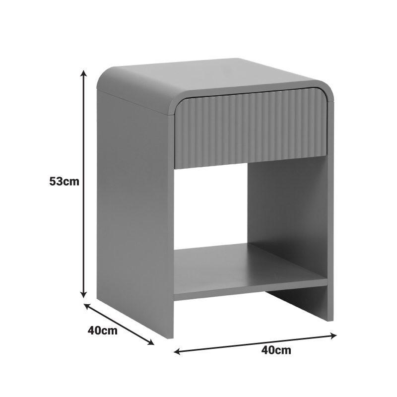 Nightstand Zeplen pakoworld MDF in grey color 40x40x53cm Nightstand Zeplen pakoworld MDF in grey color 40x40x53cm
